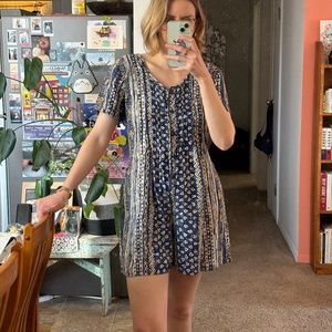 Vintage Batik Patterned Romper